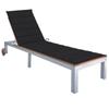 Day and Night - Day and Night Lounger with Cushion Solid Acacia Wood and Galvanized Steel