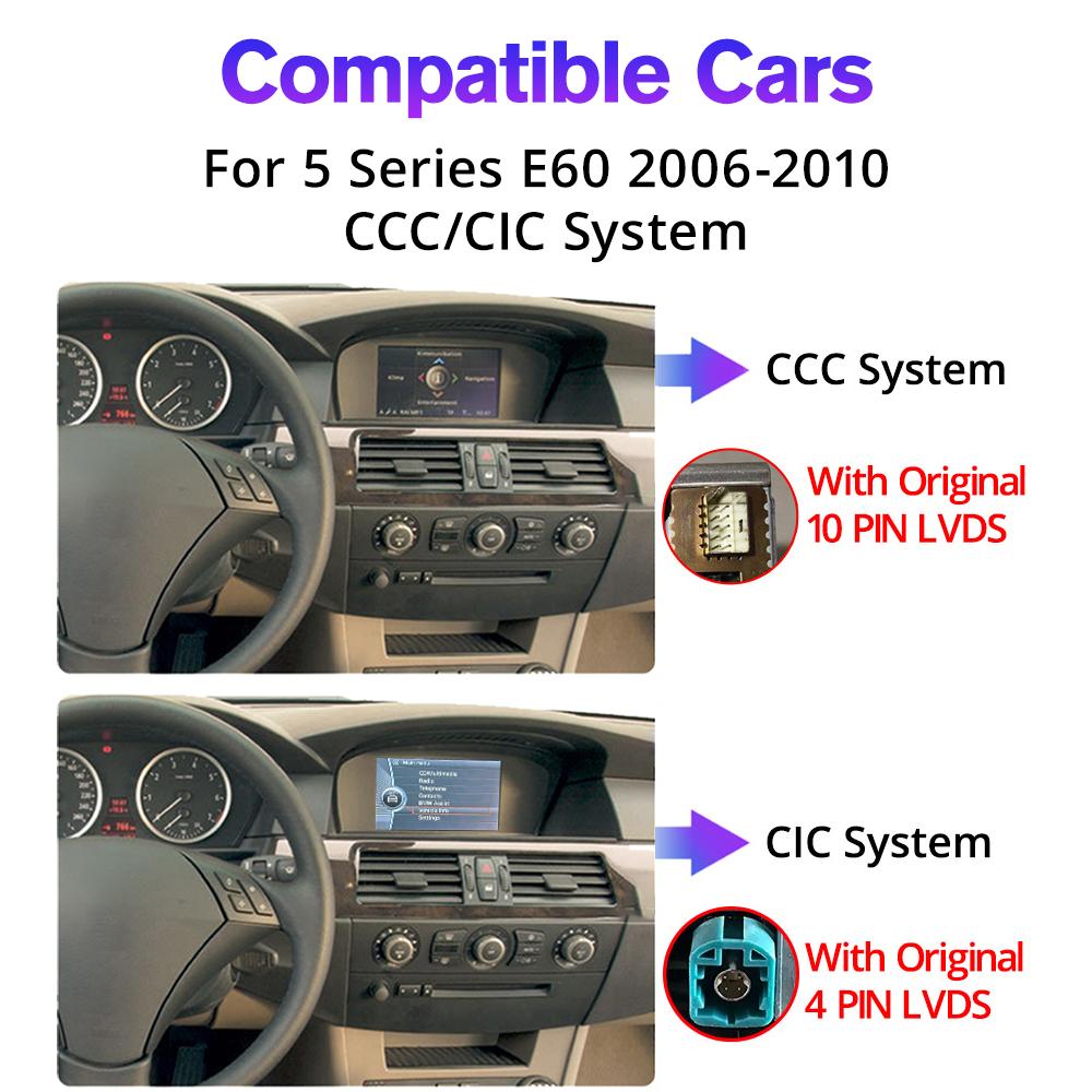 8.8" Wireless Carplay Auto Car Radio For BMW 5 Seires E60 LHD 2006-2012 CCC CIC System Android 13 GPS Multimedia Video Player FM BT