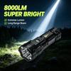 7 LED High-power LED Strong Light Flashlight 18650 USB C Rechargeable with Side Light Multifunctional Outdoor Hiking Camping Light