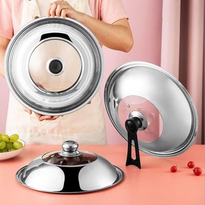 28/30/32/34/36/38 CM Stainless Steel Visible Pot Lid Universal Frying Pan Lid Wok Cover  Restaurant