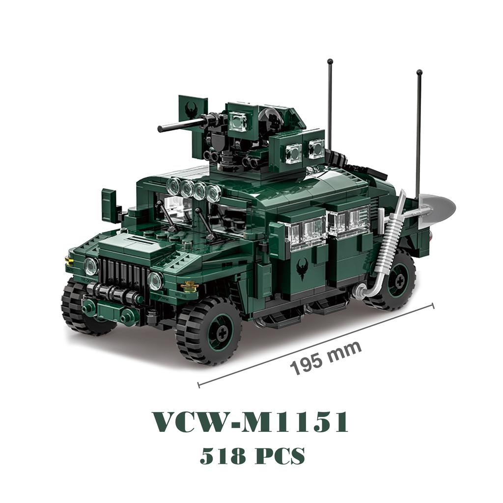 Military Armored Hummer Stryker Tank Car US Russia Army Modern War Soldier Weapons Scale Model Building Block Set Brick Children Kid Toys Playsets