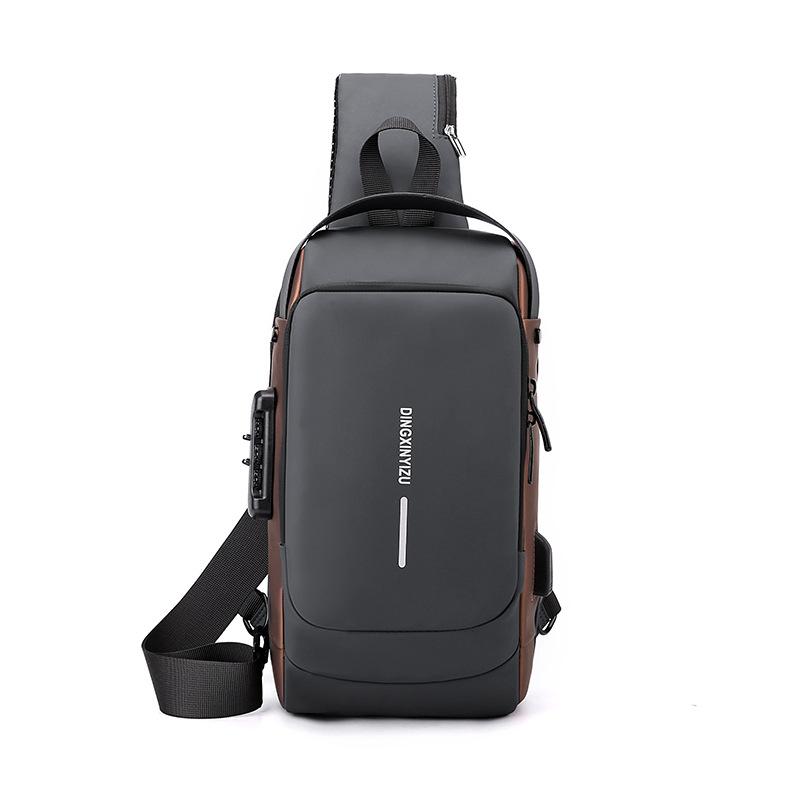 Men's Chest Bag Simple Trendy Multi-purpose Backpack Sports and Casual Lightweight Splash-proof Crossbody Bag