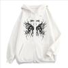 Herren Gotisch Dunkler Engel Reißverschluss Hoodie Damen Vintage Mode Streetwear Y2K Hip Hop Sweatshirts Jacke