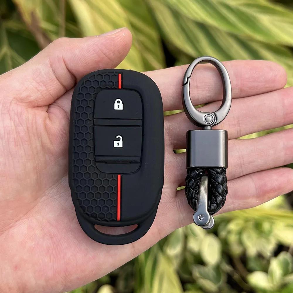 Silicone Car Key Case Fob Keychain for Honda Civic CRV HRV Accord Pilot Fit Freed Vezel Odyssey 2018 - 2022 Rubber Remote Cover