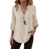 2026 Spring/Summer Women's Casual Plus Size V-Neck Solid Color Shirt
