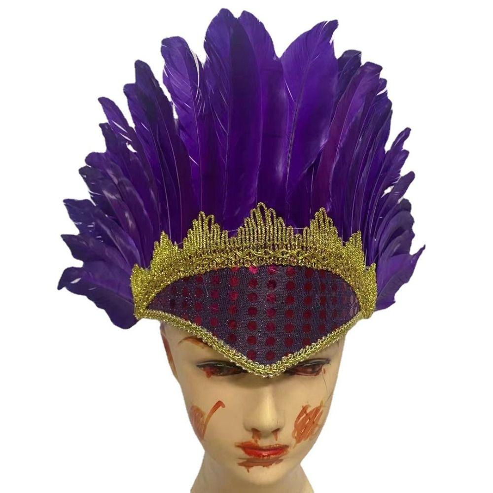 Hair Band Chief Headdress Adjustable Carnival Costume Headwear Feather Headdress Adult Kids
