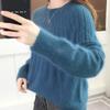Red Sweater Women's Autumn and Winter Short Loose Pullover Outerwear Base Knitted Sweater Casual Solid Color Sweater