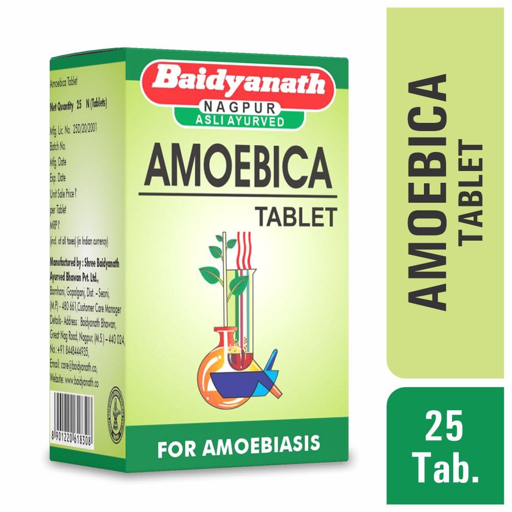 Baidyanath Amoebica Ayurvedic Digestive Support Tablets For Gut Balance And Intestinal Wellness | 25 Tablets Pack Of 1