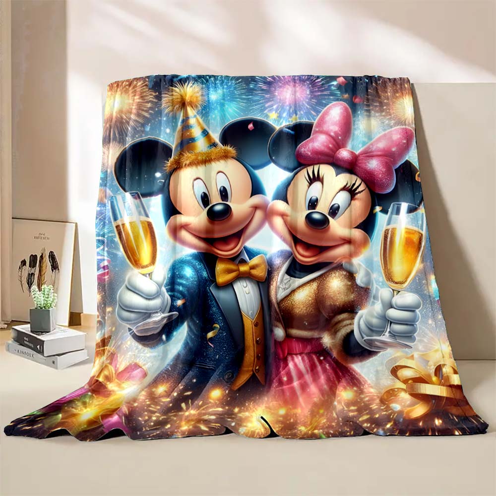 3D Mickey and Minnie Mouse Blankets Ultra Soft Cozy Blanket Lightweight Fleece Fuzzy Plush Throw Blankets for Bed Chair Gifts