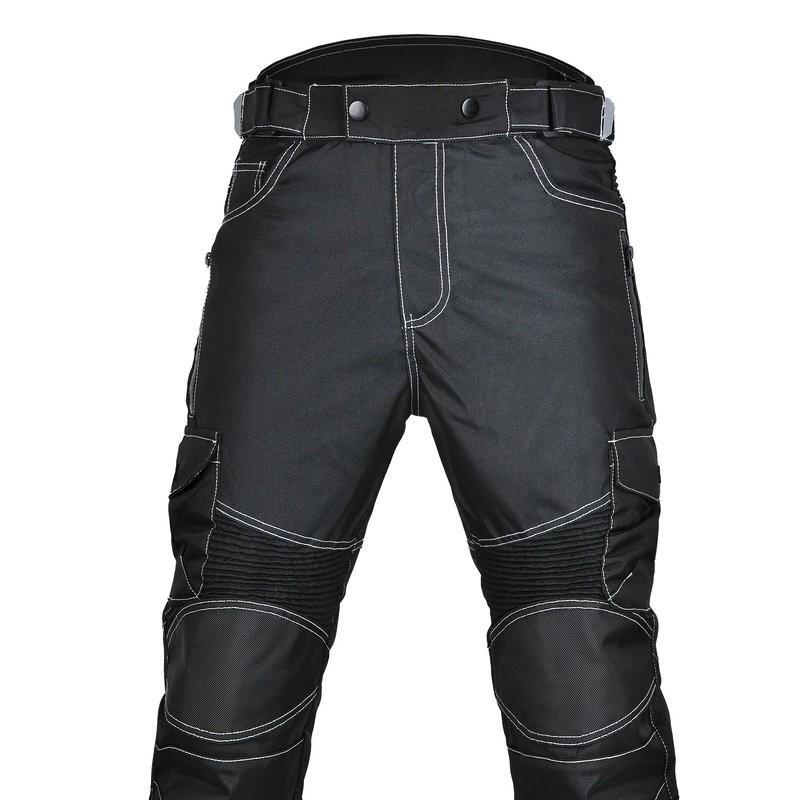 Mens Motorcycle Riding Pants Oxford Fabric Waterproof High-Waist Adjustable Protective Trousers Street Off-Road Use