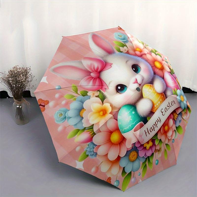 1pc Easter Bunny Themed High-quality Umbrella,Automatic Opening and Closing Umbrella,Multi-functional Umbrella G0811043