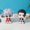 Cartoon Anime Jujutsu Kaisen Sitting Posture Gojo Satoru Geto Suguru Cute Figure Doll Car Decoration Model Christma Toy Gift