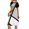 Women Summer Dress Casual Swing Floral Ruffle Short Sleeve Sundresses Beach  A-line  Dress  With Pockets