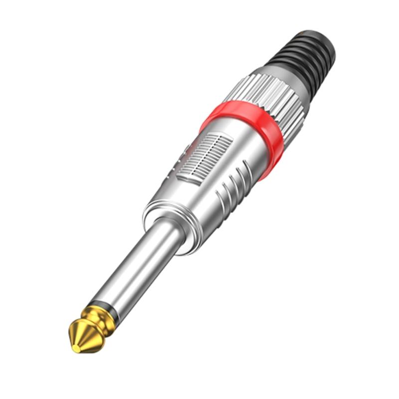 

6.35mm Male Connector 24K Gold Contacts Metal Housing Secure Screw Lock For Studio Recording Live Sound Equipment