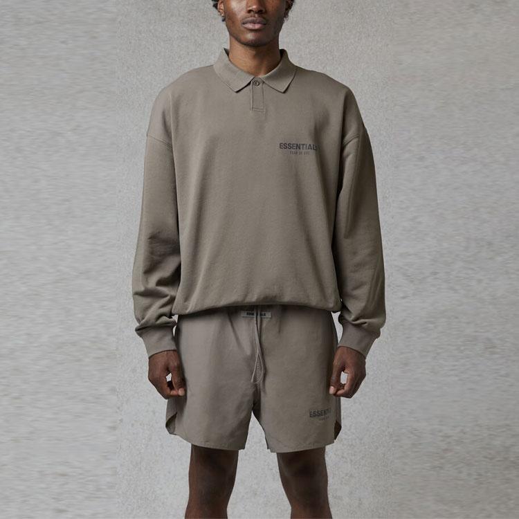 Fear of God Essentials FW20 Long Sleeve Polo Shirt 'Taupe' Men's FOG-FW20-355