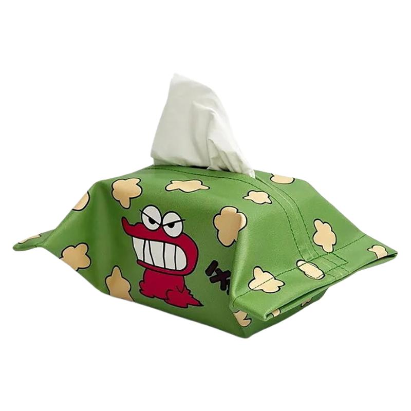 Crayon Shin-Chan Cartoon Tissue Box Leather Wear-Resistant Tissue Box Car Seat Back Sunshade Hanging Tissue-Bag Storage Bag