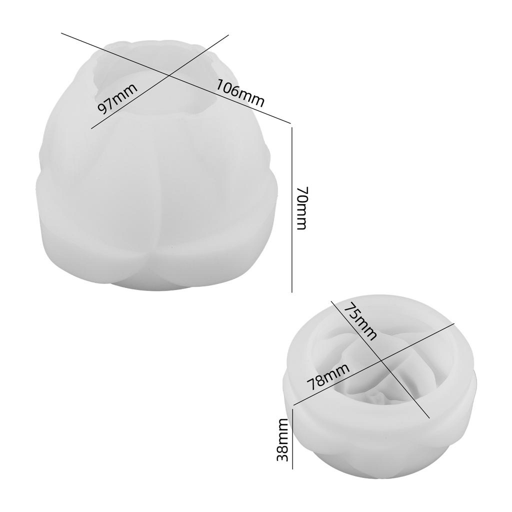 3D Rosen Kerzenglas Beton Silikonformen mit Deckel Kristallharzformen Blumen Kerzenhalter Aufbewahrungsbox Zementform Heimdeko