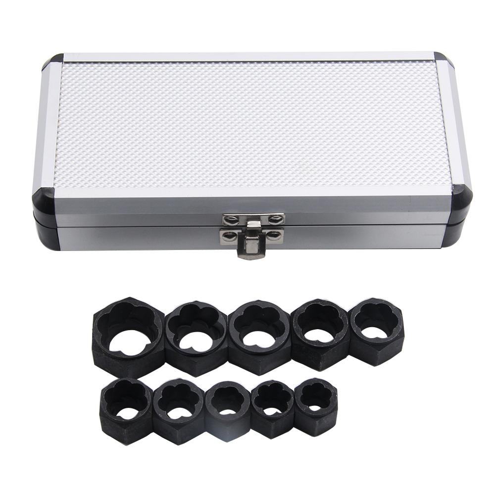 

10 шт. высококачественный экстрактор сломанных гаек и болтов, шестигранный инструмент для снятия гаек, экстрактор сломанных болтов серебряный