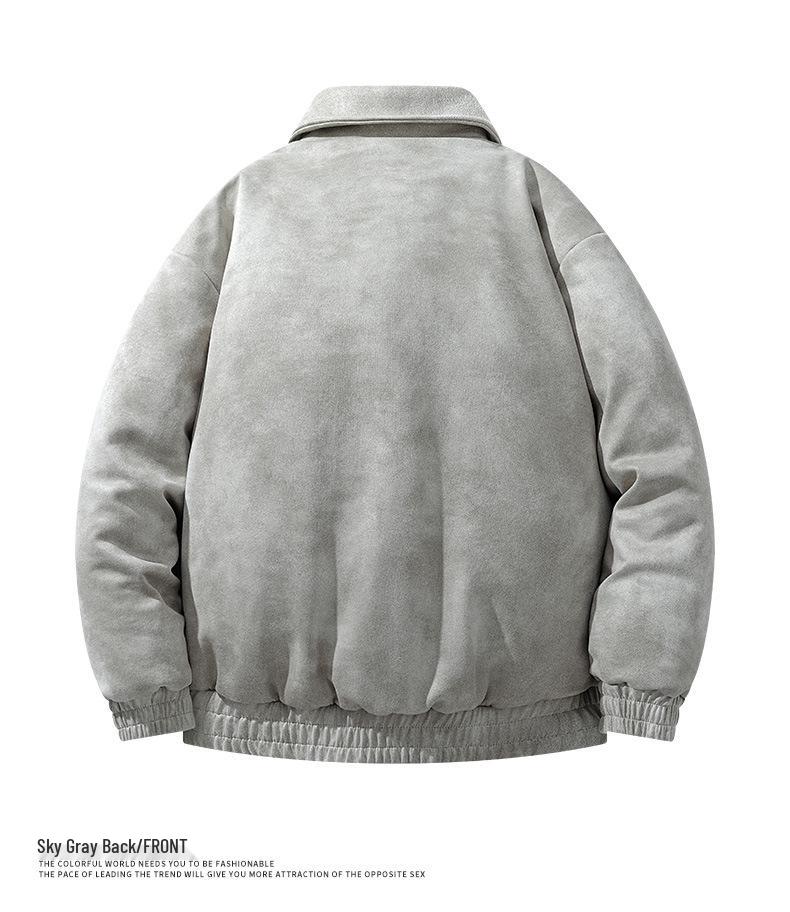 Men's Winter Retro Loose Duck Down Jacket - Thick, Warm, and Versatile with Lapel.