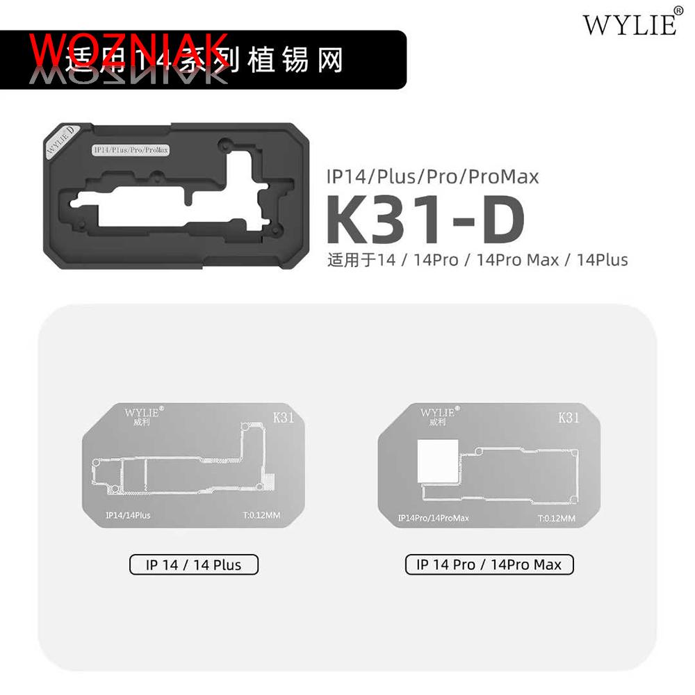 WYLIE K31 Mid-Layer Planting Tin Template For iPhone X-17 Pro Max Motherboard BGA Middle Layer Reballing Stencil Platform