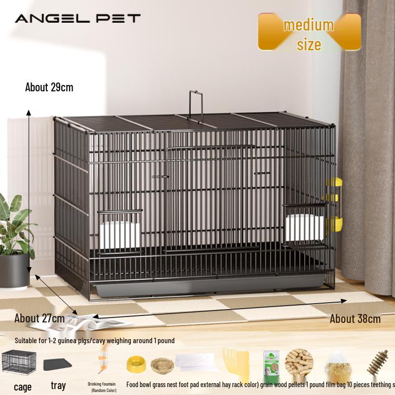 Indoor Guinea Pig Cage with Toilet, Anti-Spray Urine Protection, and Special Villa Design