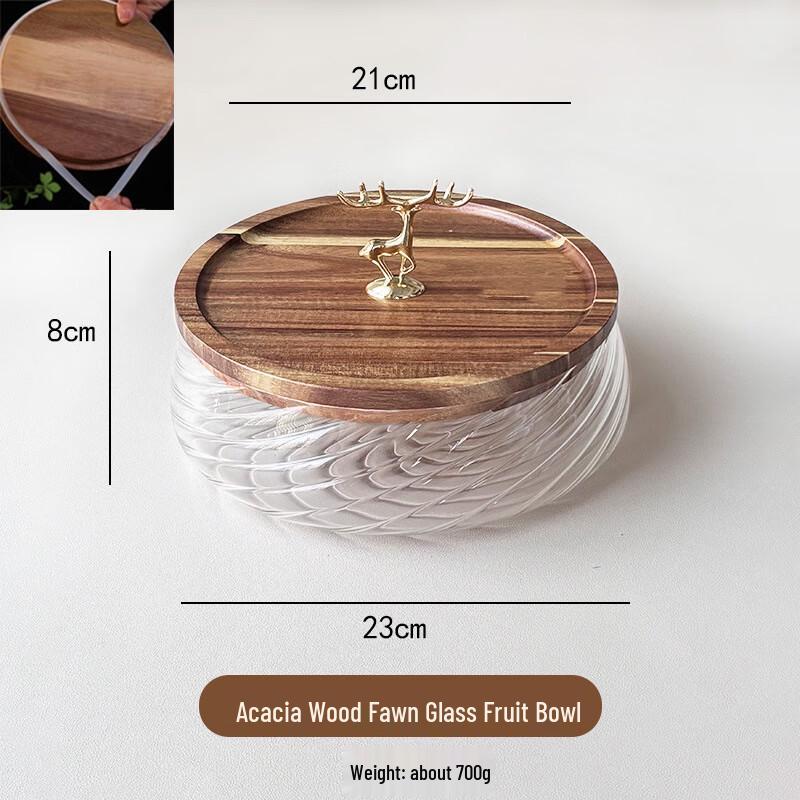 High Borosilicate Glass Fruit Bowl with Sealed Deer Lid