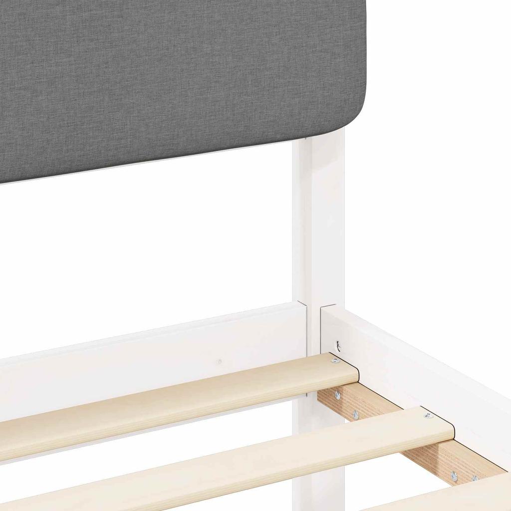 Bed Frame with Padded Headboard Light Grey 120 x 190 cm