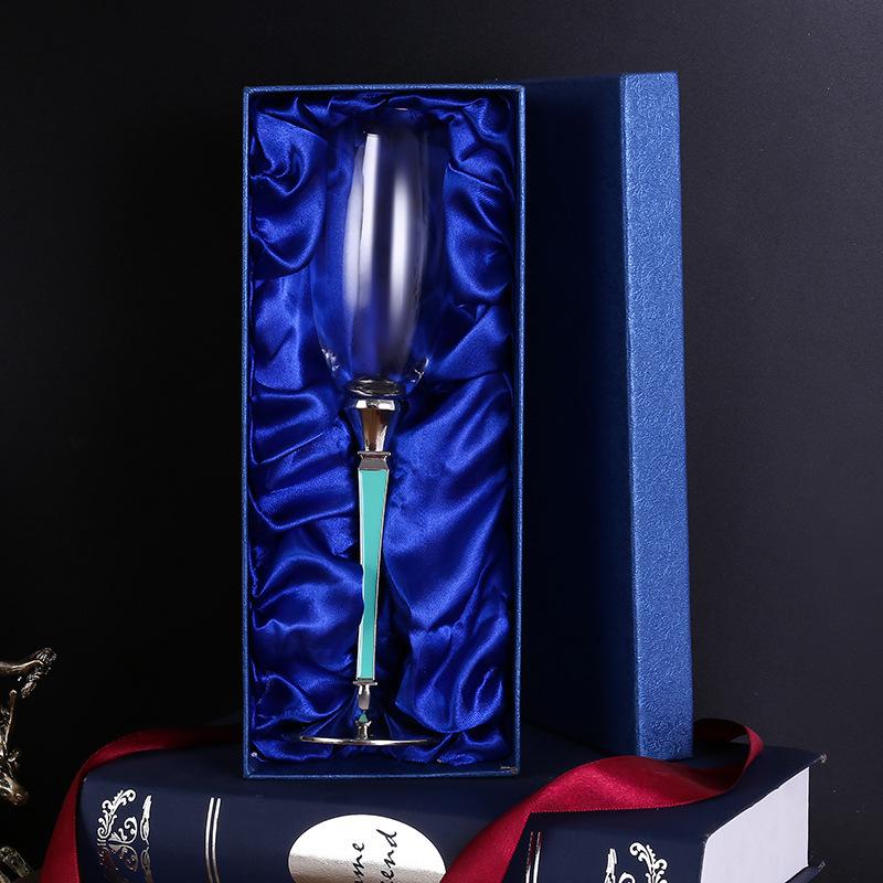 Creative Enamel Crystal Glass Champagne Glass Wine Cup Set Household Goblet Sparkling Wine Glass Gift Wine Set