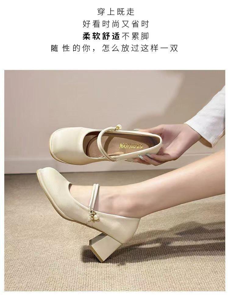 2025 Spring New Niche Design Female Mary Jane High Heels Soft Sole Not Tired Foot Comfortable Temperament Lady Single Shoes