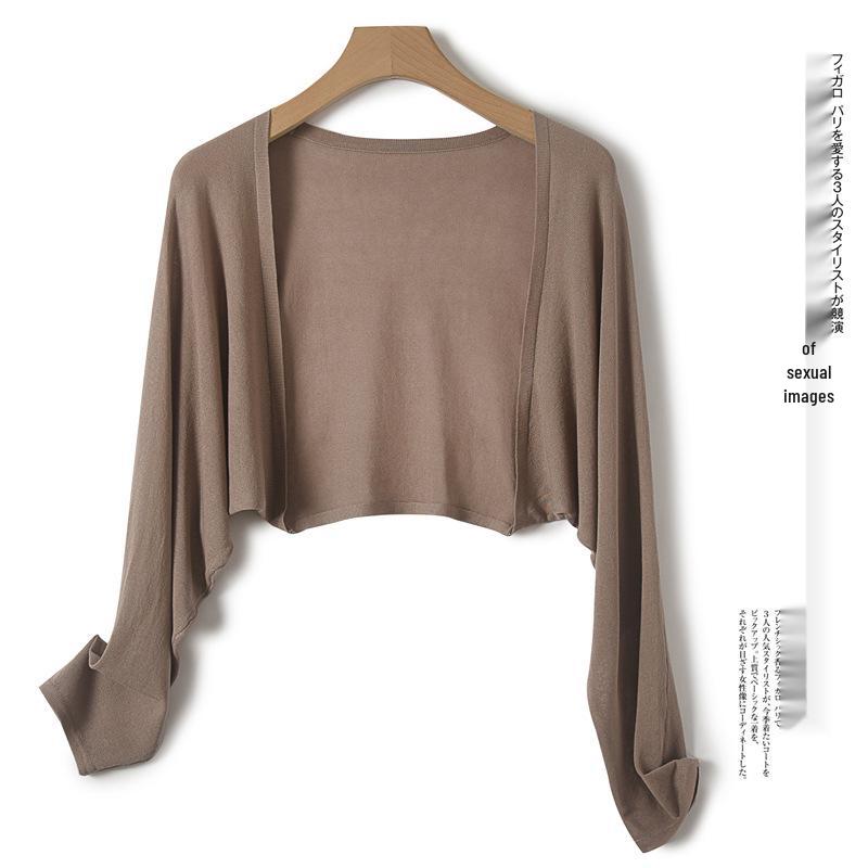 Women's Plus Size Summer Ice Silk White Sun Protection Cardigan