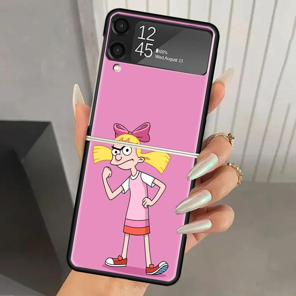 

Cartoon Hey Arnold Fondos Hard PC Phone Case For Samsung Galaxy Z Flip 7 6 5 4 3 Black ZFlip7 ZFlip6 Flip5 Flip4 Flip3 5G Print Samsung Z Flip 7