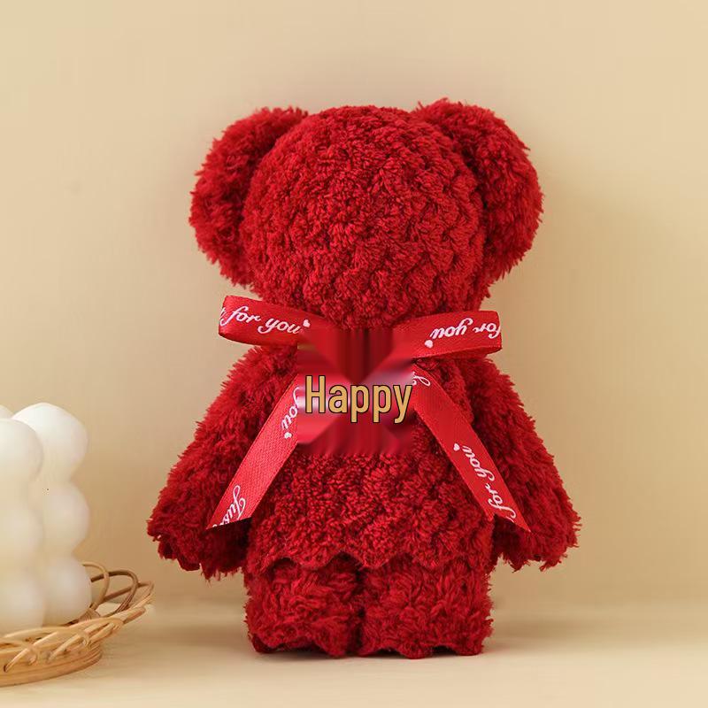 Coral Fleece Pineapple Plaid Bear Towel Souvenir - Perfect for Birthday or Wedding Gifts