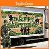 Military Theme Birthday Backdrop With Camouflage Fabric For Party Decorations And Event Setup