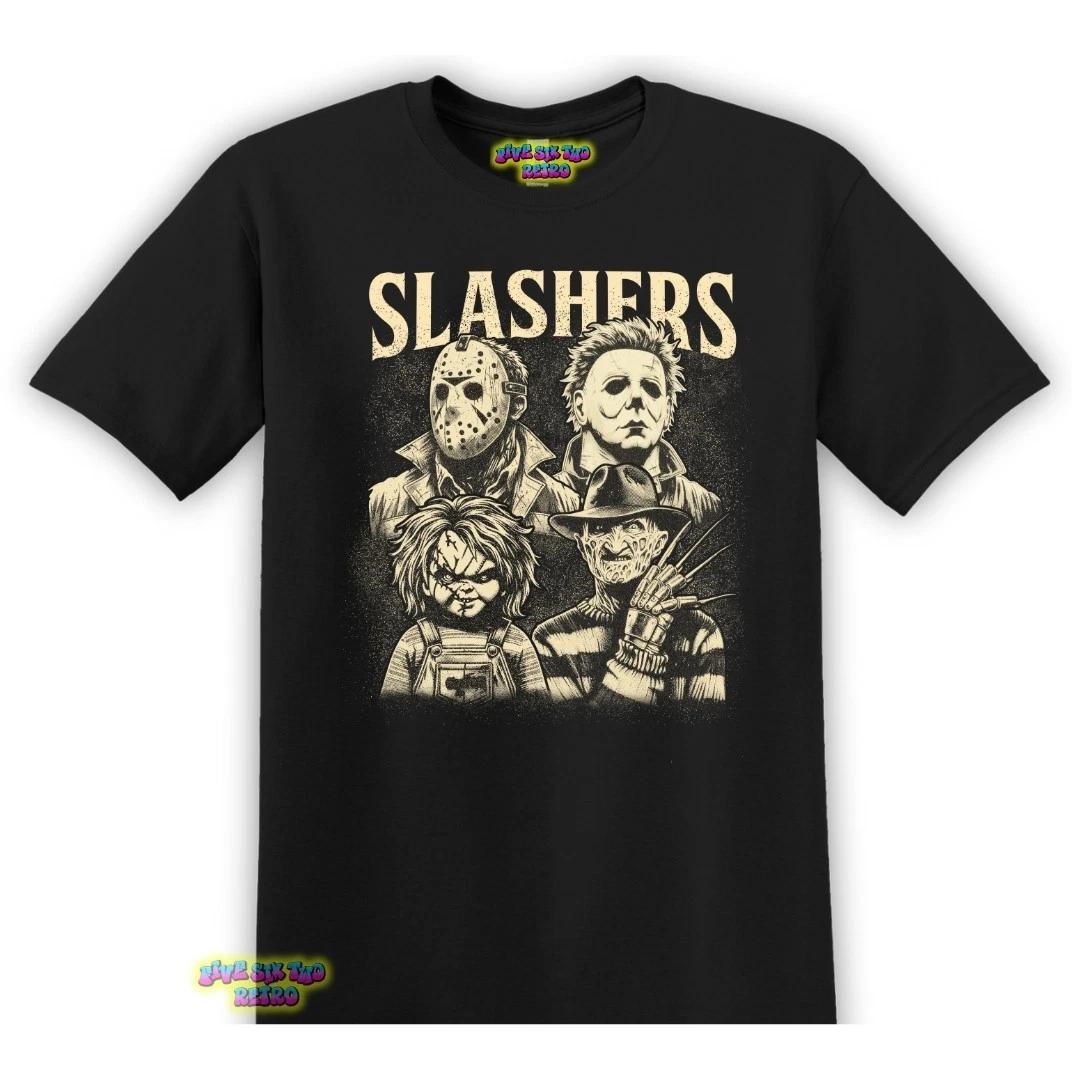 SLASHERS - Jason Freddy Chucky Michael Myers Horror T-Shirt Black S-3XL M