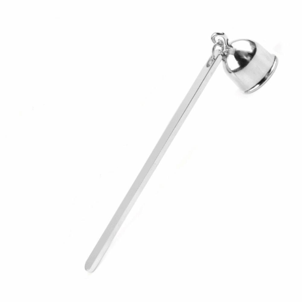 

Rust-Proof Stainless Steel Candle Extinguisher Retro Anti-Slip Wick Snuffer Bell Shape Long Handle Candle Flame Snuffer Festival серебряный