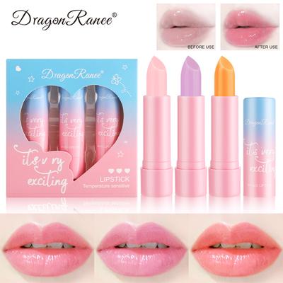 3pcs/pack Thermochromic Hydrating Lip Stain & Lip Stick Long-Lasting, Smudge-Proof & Nourishing