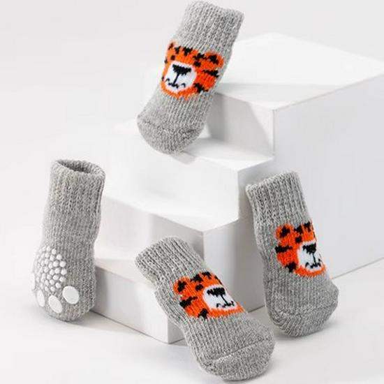 Four Seasons High-Quality Non-Slip Pet Socks for Small Dogs - Cotton Foot Covers for Teddy Dogs