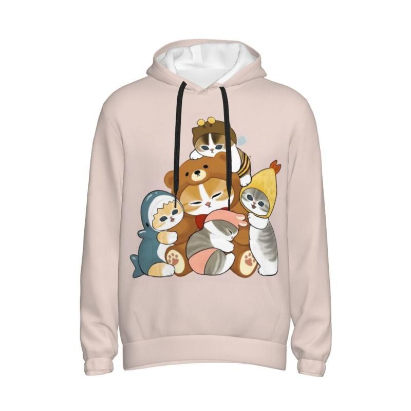 Mens Womens Christmas Santa 3D Digital Print Hooded Sweatshirt Loose Fit Winter Casual Top