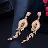Star Same Length Heavy Industry Celebrity Color Zircon Tassel Earrings Pin Earrings Earrings