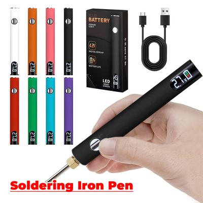 510 Thread Battery Cart Pen Adjustable Voltage Portable Electric Soldering Iron Welding Kit 650mAh Battery Electronics Repair