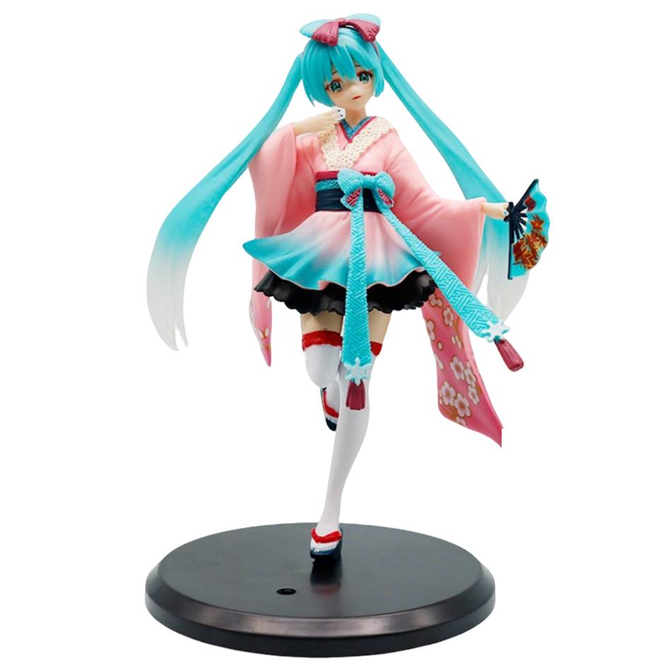 

20cm Fashion Hatsune Miku Anime Figure Kimono Action Figures Kawaii Girl Figurine Collection Model Toys PVC wholesa Poseable Articulated Scale