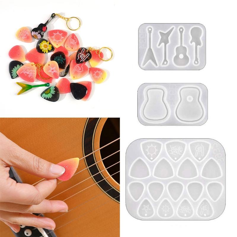 1/2/3Pcs Guitar Picks Molds for Resin Casting Guitars Pick Resin Mold for Musical Instruments Accessories Adult Kids
