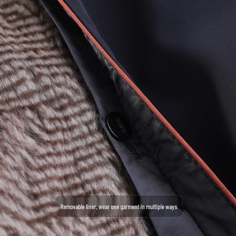 Men's Removable Rabbit Fur Lined Thickened Parka