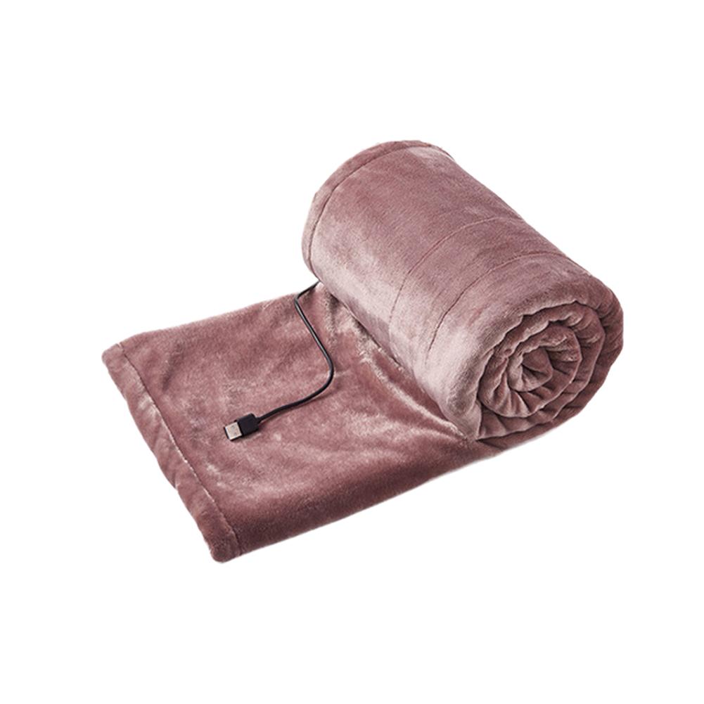 USB Charging Electric Flannel Heating Blanket 5V Single Office Warmer Detachable Cover Machine Washable Power Bank Compatible