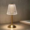Crystal Retro Table Lamp Bedroom Bedside Lamp Luxurious Atmosphere Lamp Rechargeable Dimming LED Light
