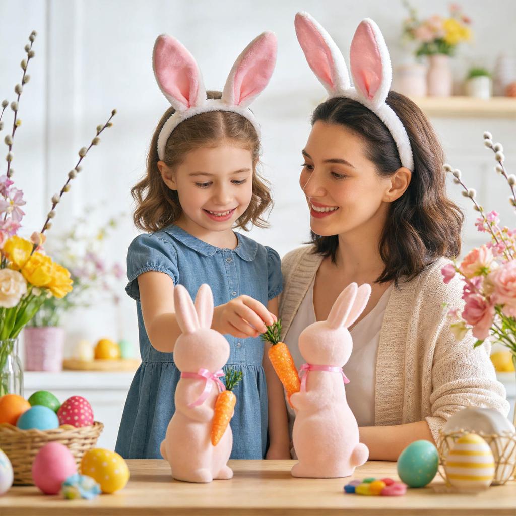 Velvet Easter Decoration, Spring Table Decoration, Central Display Item (indoor), Easter Family Party Decoration.