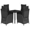 VidaXL Ensemble à Manger de Jardin avec Coussins 5 pcs, Table et Chaises avec Dossier Réglable, Meubles d'Extérieur, 3213186