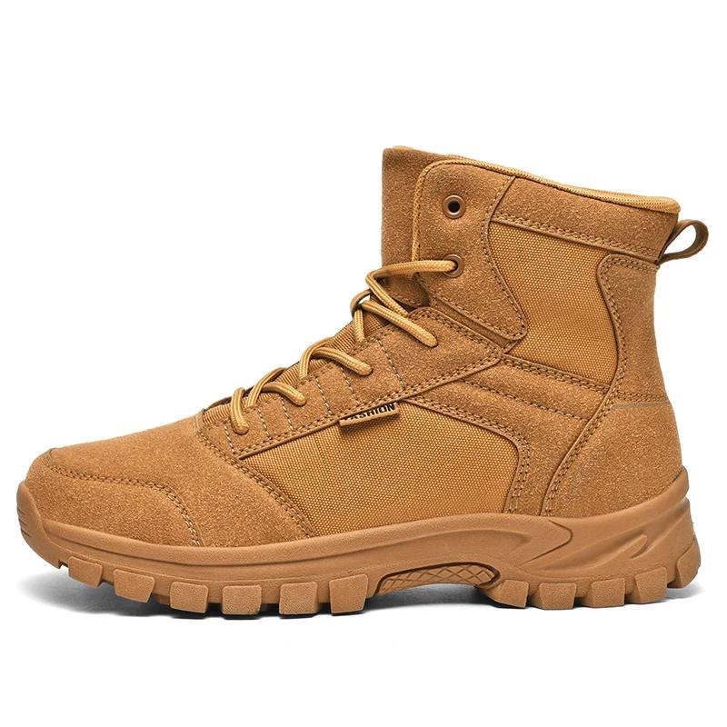 Fashion Winter Boots Men's Outdoor Hiking Shoes Suede High Top Hiking Men's Shoes Platform Boots Work Ankle Boots Desert Training Shoes