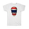 Gift T-Shirt : Thailand Flag Skull Thai National Colors
