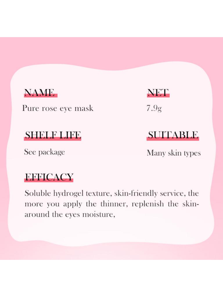 Rose Eye Mask Plant Essence Moisturizes Eyes, Brightens Skin, Moisturizes and Tightens Eyes